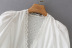 lace trim V-neck button short-sleeved shirt NSAM40547