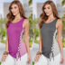 new color straps fashion round neck sleeveless T-shirt NSYF40566