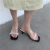 fashion thick-heeled transparent strap slippers NSHU40604