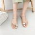 rhinestone pinch flat slippers NSHU40606