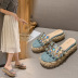 rhinestone twine thick bottom slippers  NSHU40622