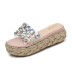 rhinestone twine thick bottom slippers  NSHU40622