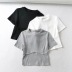 spring and summer short-sleeved  elastic yoga fitness T-shirt NSHS40654