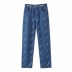 pantalones vaqueros rectos holgados con estampado de letras NSHS40659