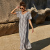 Fashion short sleeve retro striped print dress  NSLM40723