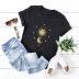 plus size sun and moon cotton short-sleeved t-shirt NSSN40864