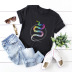 snake totem print cotton short-sleeved t-shirt NSSN40868