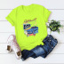 letter car printing pure cotton short-sleeved t-shirt NSSN40869