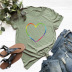 plus size rainbow shirt cotton short-sleeved t-shirt NSSN40876