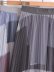 falda de gasa de cintura alta plisada de color en contraste NSAM41637