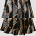 Floral Folded Printed Large Swing Mid-length Skirt  NSJR41884