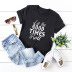 loose letters printed round neck T-shirt NSSN41924