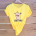 camiseta con estampado de cerdo de dibujos animados de moda NSSN41947