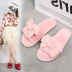 furry flat-heeled breathable bow slippers  NSPE41984