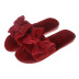 furry flat-heeled breathable bow slippers  NSPE41984