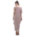 irregular elastic solid color long dress NSJR41993