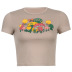 color mushroom print sexy short-sleeved t-shirt NSLQ42011