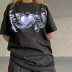 loose fashion printing mid-length short-sleeved T-shirt  NSLQ42028