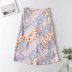 high waist color matching printed mid-length skirt  NSAM42043
