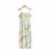 fashion pleated tie-dye sling split dress  NSAM42046