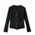 knitted single-breasted V-neck long-sleeved cardigan  NSAC42080