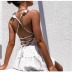 Polka Dot Ruffled Sleeveless Backless Sexy Dress NSYF42085