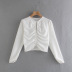 solid color fold decoration short blouse  NSAM42198