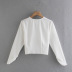 solid color fold decoration short blouse  NSAM42198