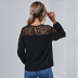 mesh stitching round neck long-sleeved top NSAL42247