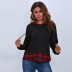 stitching long-sleeved hooded sweatershirt NSAL42248
