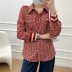 spring classic houndstooth stitching blouse NSAM42349