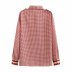 spring classic houndstooth stitching blouse NSAM42349