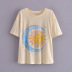 new sun, moon and stars printed T-shirt NSAM42359