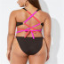 hollow lace-up backless plus size one-piece swimsuit  NSHL42445