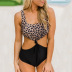 Hollow Leopard Print One-Piece Swimsuit  NSHL42450