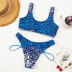 printede blue split bikini NSHL42453