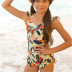printed high waist children s one-piece swimsuit  NSHL42457