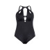 plus size solid color cross strapped one-piece swimsuit  NSHL42460