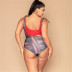 printing high waist strap split bikini  NSHL42468