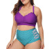 plus size mermaid color matching split swimsuit  NSHL42473