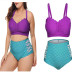 plus size mermaid color matching split swimsuit  NSHL42473