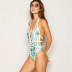 printed strapped backless sexy one-piece swimsuit  NSHL42474