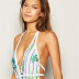 printed strapped backless sexy one-piece swimsuit  NSHL42474
