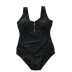 plus size mesh stitching zipper one-piece swimsuit  NSHL42476