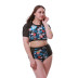 plus size printed high-waist woven fabric bikini  NSHL42481