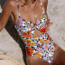 print sexy hollow one-piece swimsuit NSHL42508