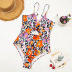 print sexy hollow one-piece swimsuit NSHL42508