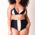 plus size color matching high waist bikini  NSHL42513