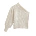 one-shoulder solid color long-sleeved sweater NSHS42529