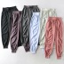 elastic waist tie-up folds casual sports trousers NSHS42531